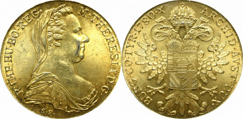 Austria, Marie Theresia, Thaler 1780 - restrike Piękny egzemplarz z doskonale za...