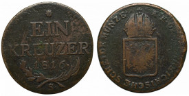 Austria, Franz I, 1 kreuzer 1816 Smolnik