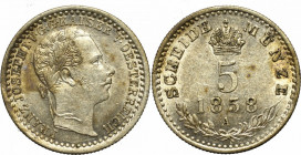 Austria, Franciszek Józef, 5 krajcarów 1858