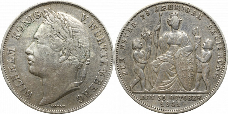 Germany, Wuertemberg, 1 gulden 1841 - 25 years of reign Ładny egzemplarz rzadsze...