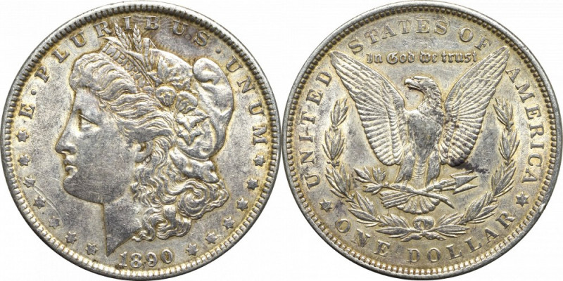 USA, morgan dollar 1890 Obiegowy w pełni czytelny egzemplarz. Reference: Krause ...