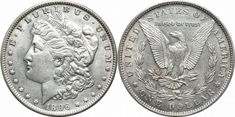 USA, Morgan dollar 1896 Bardzo ładny egzemplarz. Reference: Krause KM#110
Grade...