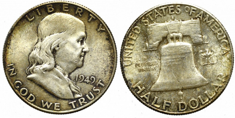 USA, 1/2 dollar 1949 Ładny egzemplarz. Patyna. 
Grade: XF 

USA