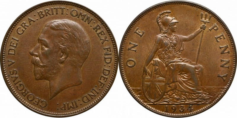 UK, 1 penny 1934 Piękny egzemplarz. 
Grade: UNC 

England, United Kingdom