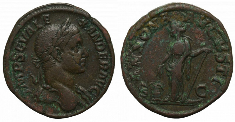 Roman Empire, Severus Alexander, Sestertius Ładny egzemplarz. Patyna, nalot Awer...