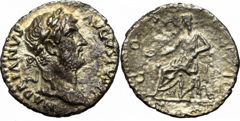 Roman Empire, Hadrian, Denarius Obiegowy egzemplarz z dobrze czytelnymi detalami...