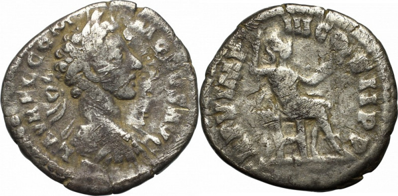 Roman Empire, Commodus, Denarius Ładny egzemplarz z dobrze zachowanymi detalami....