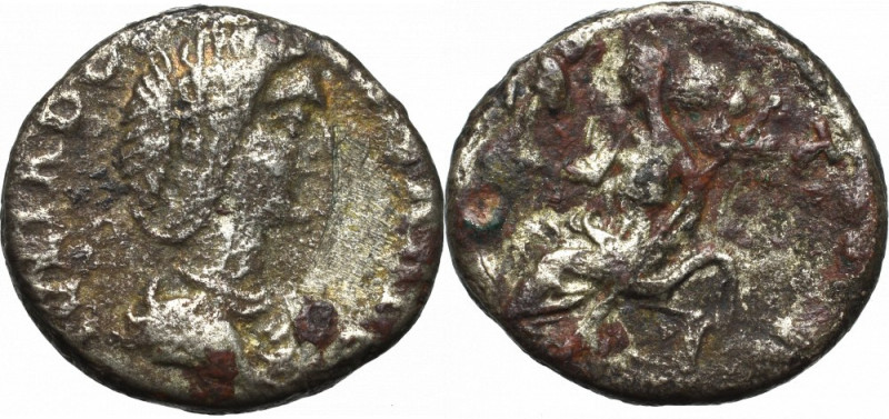 Roman Empire, Julia Domna, Denarius Egzemplarz z nalotem. Awers: popiersie cesar...