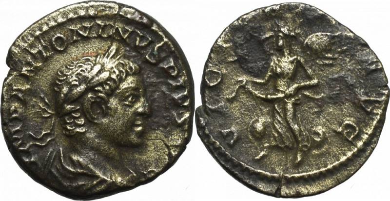 Roman Empire, Elagabalus, Denarius Bardzo ładny egzemplarz. Patyna, nalot. Awers...