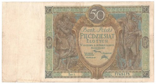 II RP, 50 złotych 1925 I Egzemplarz w wizualnie dobrej kondycji, jednak po profe...