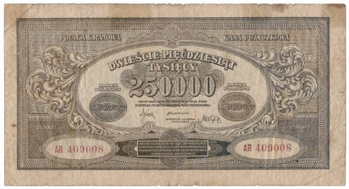 II RP, 25000 marek polskich 1923 AR Obiegowy egzemplarz. 
Grade: F-