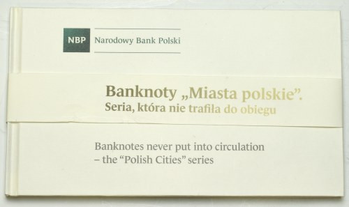 Zestaw banknotów obiegowych Miasta Polskie 1.03.1990 Zestaw banknotów w emisyjny...