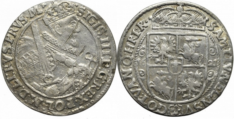 Sigismund III, 18 groschen 1621 PRVS M, Bromberg Egzemplarz o bardzo łądnych det...