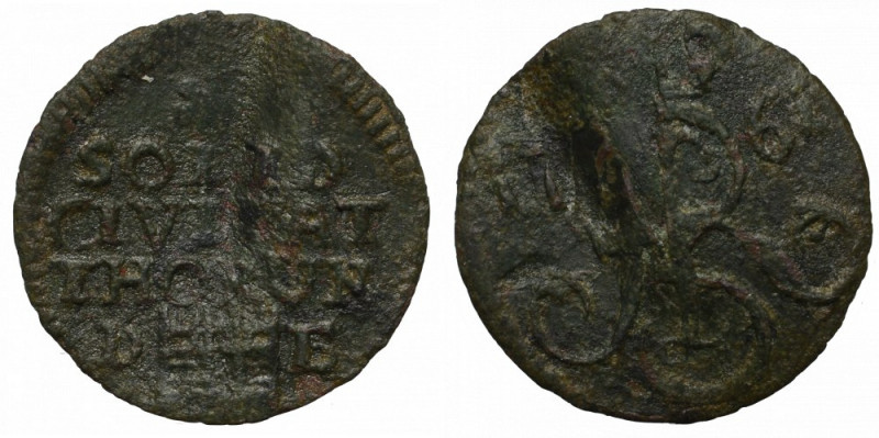 Augustus III Sas, Solidus 1762, Thorn-rare Najrzadszy rocznik szelągów Augusta z...