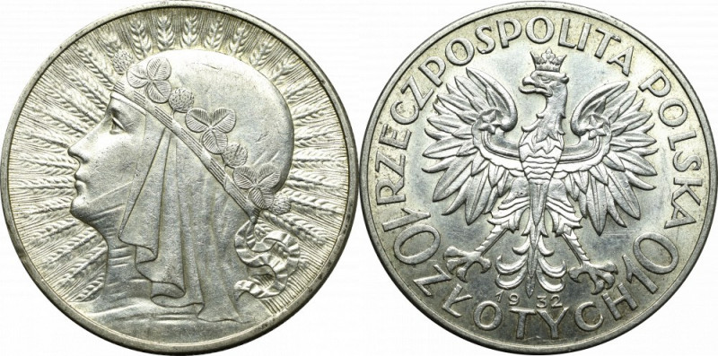II Republic of Poland, 10 zloty 1932, London Piękny egzemplarz o wyśmienicie zac...