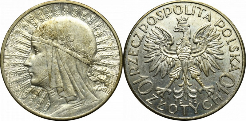 II Republic of Poland, 10 zloty 1932, London Piękny egzemplarz o wyśmienicie zac...