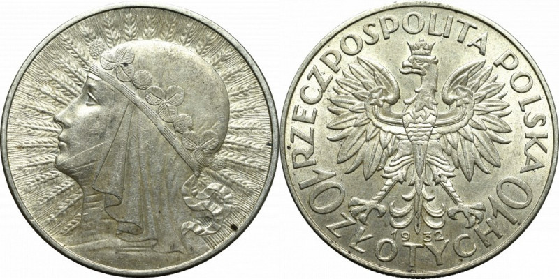 II Republic of Poland, 10 zloty 1932, London Bardzo ładny egzemplarz o wyśmienic...