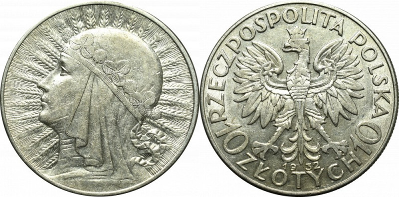 II Republic of Poland, 10 zloty 1932 Polonia Moneta bez znaku mennicy, wybita na...