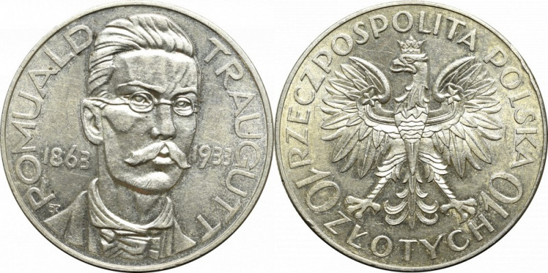 II Republic of Poland, 10 zloty 1933 Traugutt Wyśmienity egzemplarz z doskonale ...