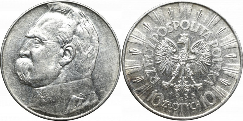 II Republic of Poland, 10 zloty 1935 Pilsudski Bardzo ładny egzemplarz. Dobrze z...