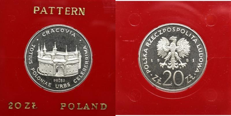 PRL, 20 złotych 1981 Kraków - Próba CuNi Piękny, menniczy egzemplarz. 
Grade: P...