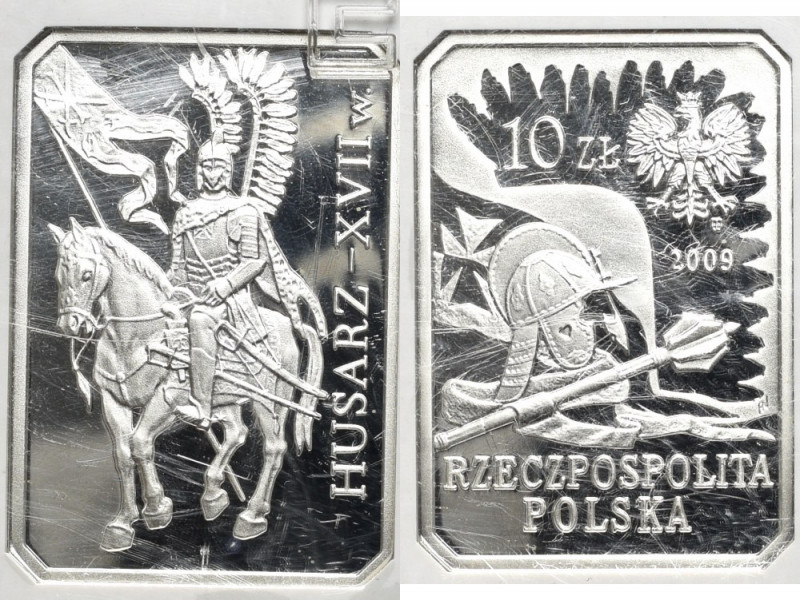 III RP, 10 złotych 2009 Husarz Moneta w slabie GCN. Rysy na slabie. 
Grade: Pro...