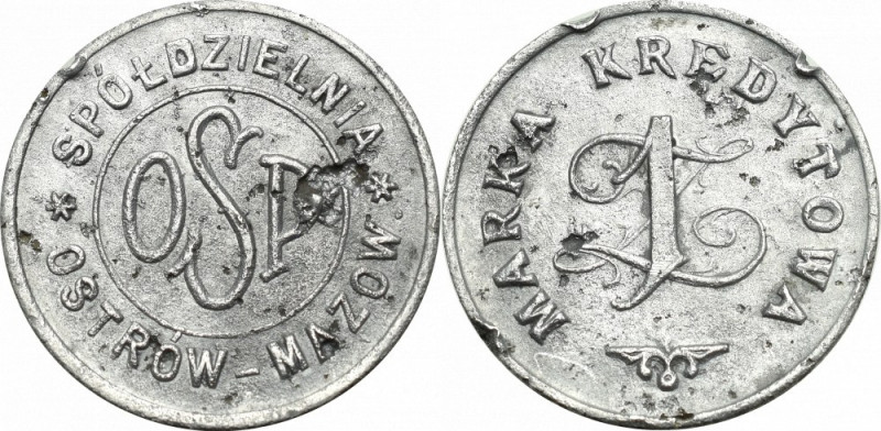 II RP, 1 złoty Spółdzielnia Oficerska Szkoła Piechoty Ostrów Mazowiecka Ładny eg...