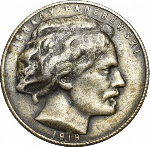 Polska, Wpinka Ignacy Jan Paderewski Ładny klasyczny medal. Patyna, nalot. Stan ...