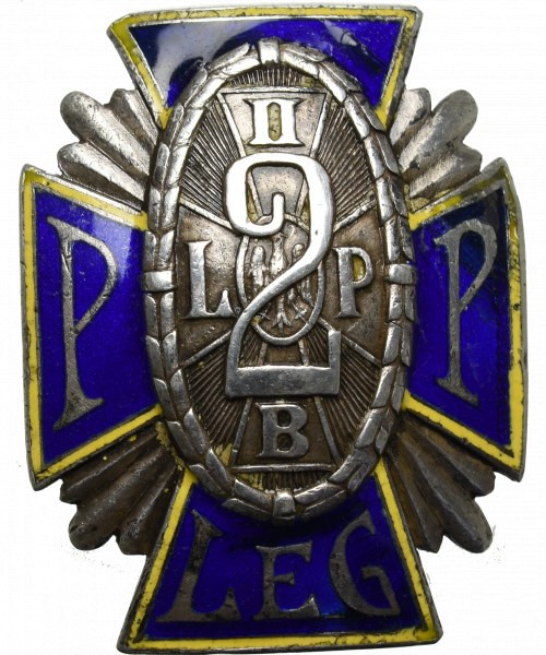 II RP, Odznaka oficerska 2 Pułk Piechoty Legionów - Gontarczyk srebro Piękne wyk...