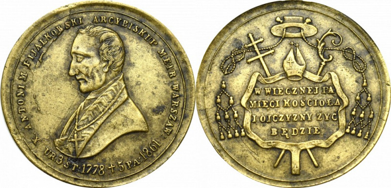 Polska, Medal Arcybiskup Fijałkowski 1861 Ładny egzemplarz rzadszej w handlu poz...