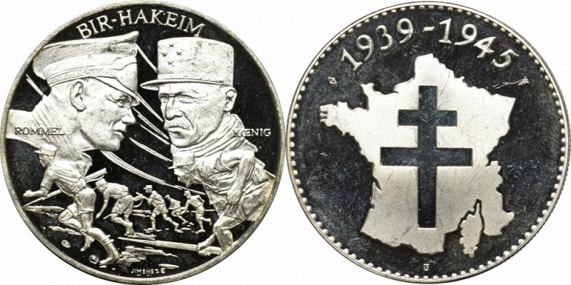 France, silver medal war in Africa Ładny medal z serii poświęconej II Wojnie Świ...