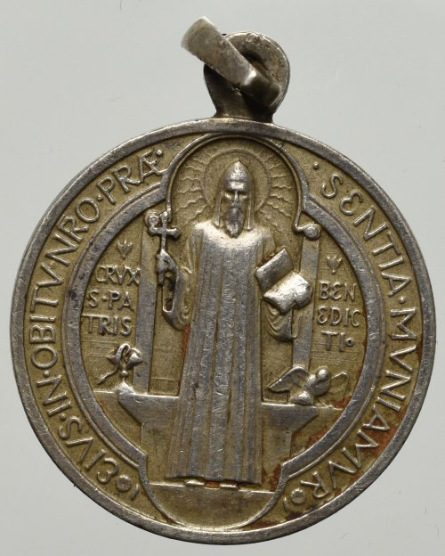 Italy(?), Medal St. Benedict Bardzo ładny egzemplarz. Patyna. Srebro .835, średn...