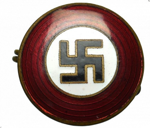 III Reich, NSDAP Badge Bardzo ładny egzemplarz rzadkiej odmiany. Średnica 21 mm...