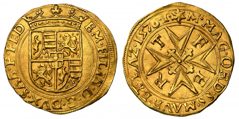 EMANUELE FILIBERTO di SAVOIA. Testa di ferro (1553-1580). Scudo d'oro del Sole 1...