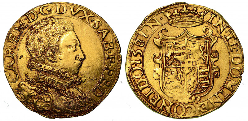 CARLO EMANUELE I  di SAVOIA. Il Grande (1580-1630). Doppia 1581 (II Tipo). Nizza...