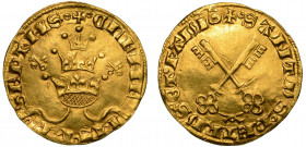 CLEMENTE VII Antipapa (Robert dei Conti di Genévois), 1378-1394. Fiorino (da 24 soldi). Avignone.

+ CLEME NS PP SEPTHS Triregno tra due chiavette d...