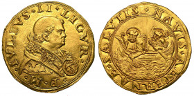 GIULIO II (Giuliano della Rovere), 1503-1513. Doppio fiorino di camera.

IVLIVS II LIGVR PM Busto a d., con stolone ornato da due figure e fiorami c...