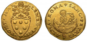 CLEMENTE VII (Giulio de' Medici), 1523-1534. Doppio fiorino di camera (Zecchiere Engelhard Schauer - Banco Fugger).

CLEMEN VII PONT MAX Stemma semi...