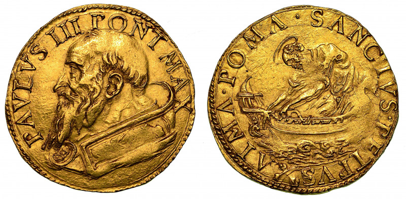 PAOLO III (Alessandro Farnese), 1534-1549. Doppio fiorino di camera (Zecchiere G...
