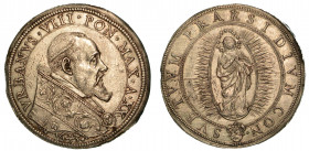 URBANO VIII (Maffeo Barberini), 1623-1644. Scudo d'argento 1643. A. XX.

VRBANVS VIII PON MAX A XX Busto a d., a testa nuda, con piviale a fiorami e...