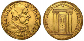 CLEMENTE XI (Giovanni Francesco Albani), 1700-1721. Doppia 1700 A.I. Chiusura anno del Giubileo.

CLEMENS XI PONT M A I Busto a d. con camauro, mozz...