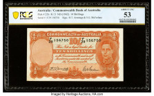 Australia Commonwealth Bank of Australia 10 Shillings ND (1942) Pick 25b R13 PCGS Banknote About UNC 53. 

HID09801242017

© 2020 Heritage Auctions | ...