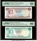 Bahamas Monetary Authority 1/2; 1 Dollar 1968; 1974 Pick 26a; 35b Two Examples PMG Superb Gem Unc 68 EPQ; Gem Uncirculated 66 EPQ. 

HID09801242017

©...