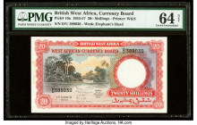 British West Africa West African Currency Board 20 Shillings 1.3.1954 Pick 10a PMG Choice Uncirculated 64 Net. Previously mounted.

HID09801242017

© ...