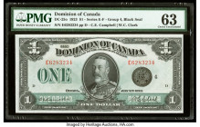 Canada Dominion of Canada $1 2.7.1923 DC-25o PMG Choice Uncirculated 63. Minor rust, small hole.

HID09801242017

© 2020 Heritage Auctions | All Right...