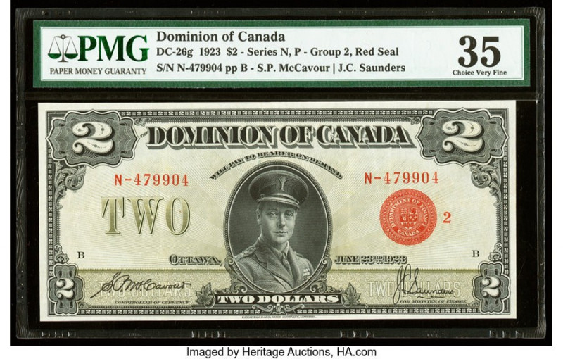 Canada Dominion of Canada $2 23.6.1923 DC-26g PMG Choice Very Fine 35. 

HID0980...