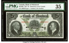 Canada Montreal, PQ- Bank of Montreal $5 2.1.1931 Ch.# 505-58-02 PMG Choice Very Fine 35. 

HID09801242017

© 2020 Heritage Auctions | All Rights Rese...