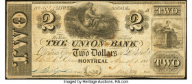 Canada Montreal, PQ- Union Bank $2 1.8.1838 Ch.# 725-16-04 Fine. 

HID09801242017

© 2020 Heritage Auctions | All Rights Reserved