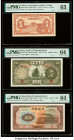 China Group Lot of 6 Examples PMG Choice Uncirculated 64 (3); Gem Uncirculated 65 EPQ (2); Choice Uncirculated 63. A corner tip missing is noted on Pi...