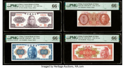 China Central Bank of China 1; 1000; 20 Yuan; 10 Cents 1945 (2); 1946; 1948 Pick 290; 387; 395; 401 Four Examples PMG Gem Uncirculated 66 EPQ (4). 

H...